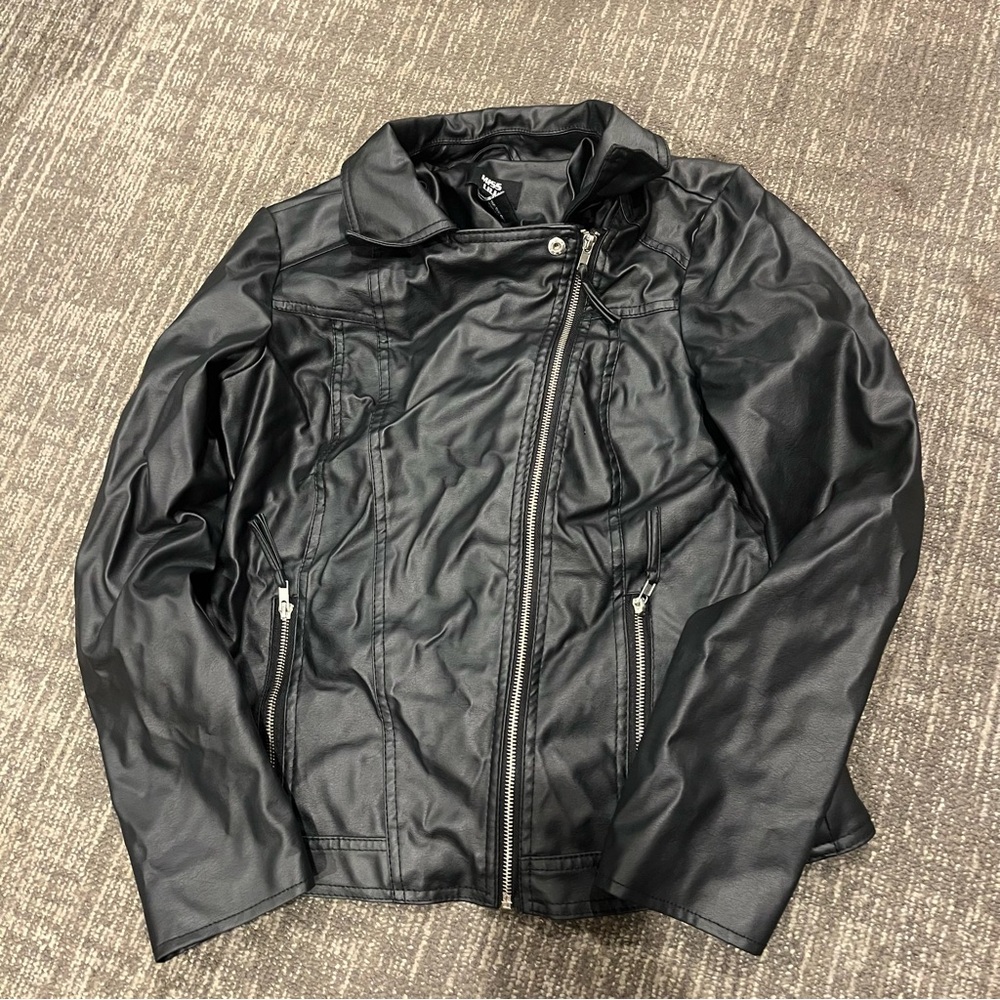 Miss Lili Black Faux Leather Biker Jacket
